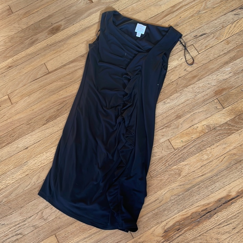 Suzi Chin for Maggy boutique black sleeveless midi dress size 6P